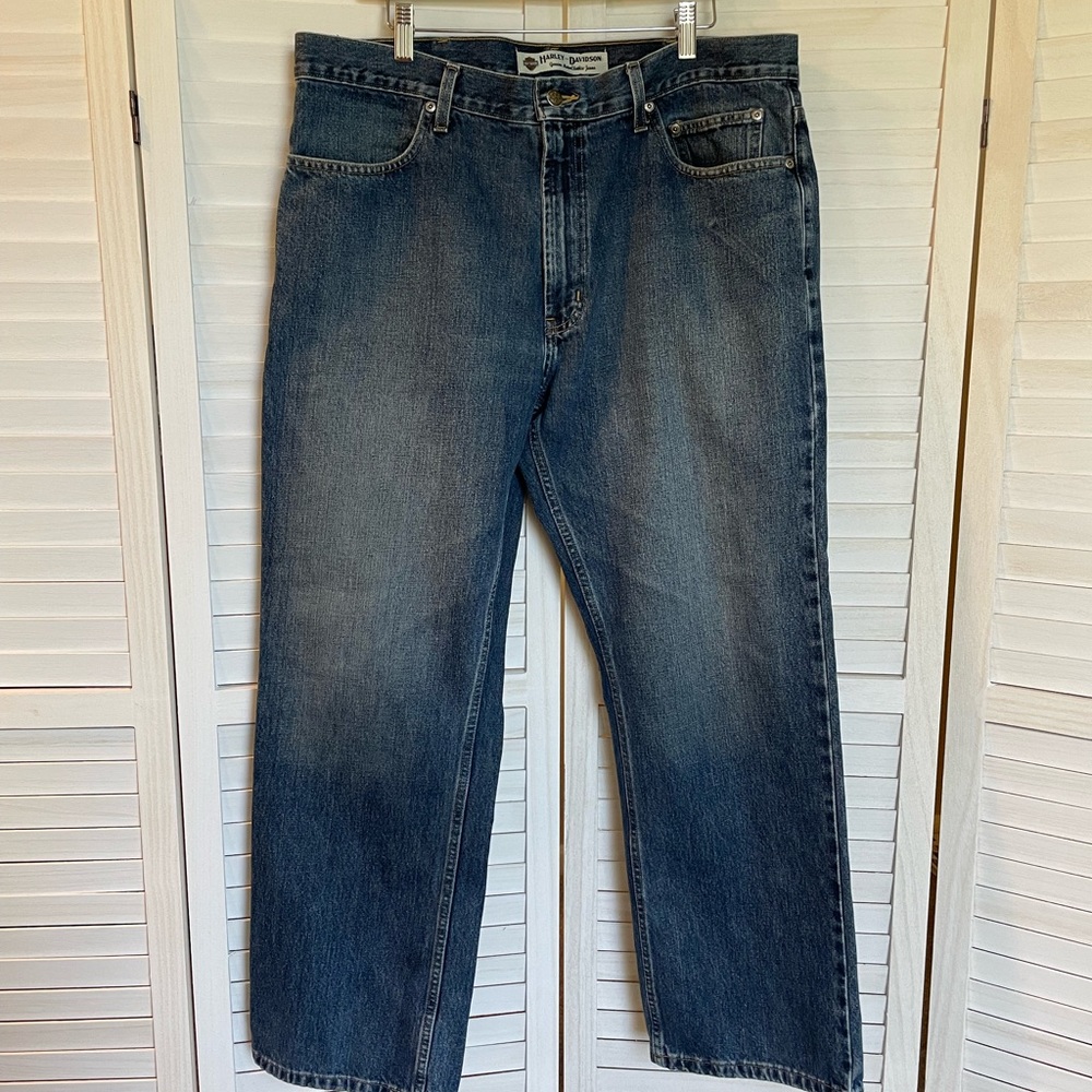 Harley Davidson Jeans Men's 38x30 Medium Wash RN #103819 Straight Cotton 100%